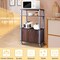 Multi-functional Kitchen Storage Cart with Lockable Wheels and 3 Shelves and Cabinet for Microwave and Dishes